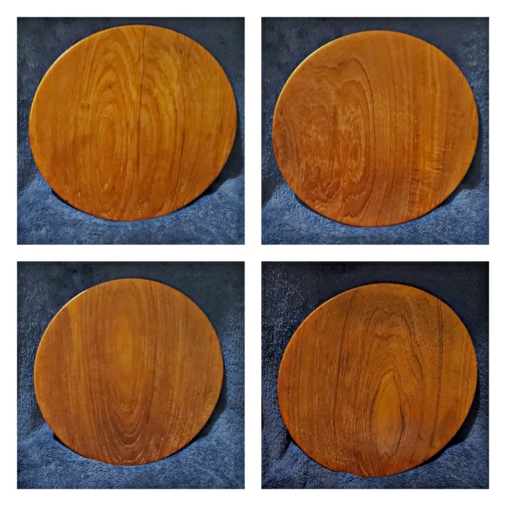 Set of 4 Frahtz V. Denmark teak plates